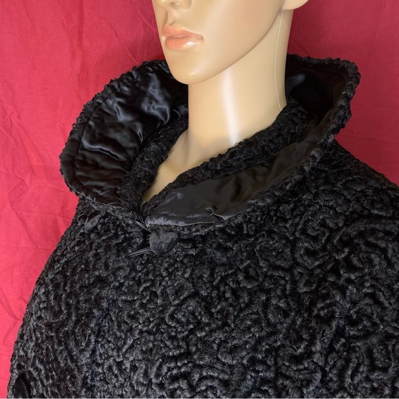 Vintage 1950’s The White House Curly Persian Lambs Wool Swing Coat Medium - Picture 5 of 12